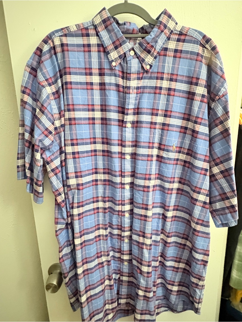 Ralph Lauren Light Blue and Navy Plaid Button-Down Shirt